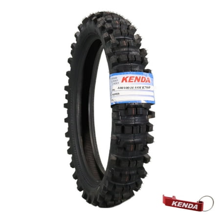 Kenda Trakmaster K760 110/100-18 Rear Tire for Motorcycles, Dirt Bikes, and City Bikes - Durable Off-Road & Street Performance with Keychain 110x100x18