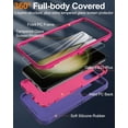 thumbnail image 3 of for Samsung Galaxy S23-Plus Case, with Screen Protector, Dust-Proof Port Cover, Full-Body Silicone Rubber Phone Case, Military Grade Drop-Proof Shockproof Non-Slip, Red/Purple, 3 of 14