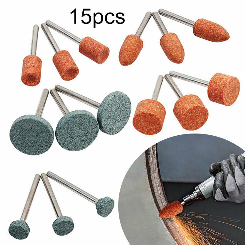 15PCS Ceramic Grinder Drill Bit Stone Polishing Grinding Small Rotary Die Tool