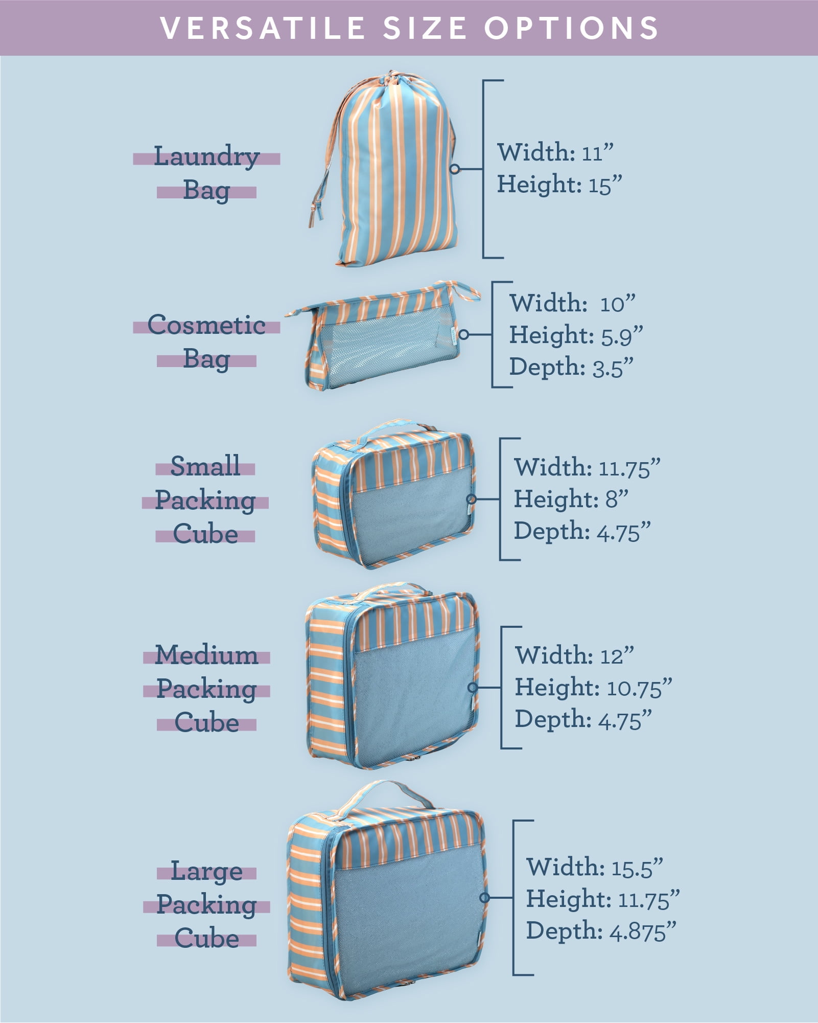Bliss Packing Cubes Compression Bags Organizer for Luggage with Laundry Bag 5 Piece Set