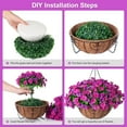 thumbnail image 3 of Artificial Hanging Flowers inch Basket, Faux Silk Petunias Flower Arrangement,Coconut Lining Planter with Morning Glories Plants Patio Garden Porch Deck Spring Decor(Lotus and Fuchsia), 3 of 5