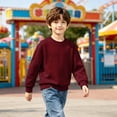 thumbnail image 5 of Atogsazn Kids Boys Oversized Sweatshirt Childrens Casual Long Sleeve Crew Neck Sweater Fall Winter Tops Clothes Red 14-15 Years Fashion, 5 of 9