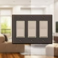 thumbnail image 3 of Amerelle 68RRRDB Manhattan Wallplate, 3 Rocker, Cast Metal, Aged Bronze, 1-Pack, 3 of 5