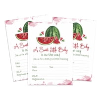 Inkdotpot 30Gender Neutral Baby Shower Invitation Cards Watermelon Fill In Blank Invites