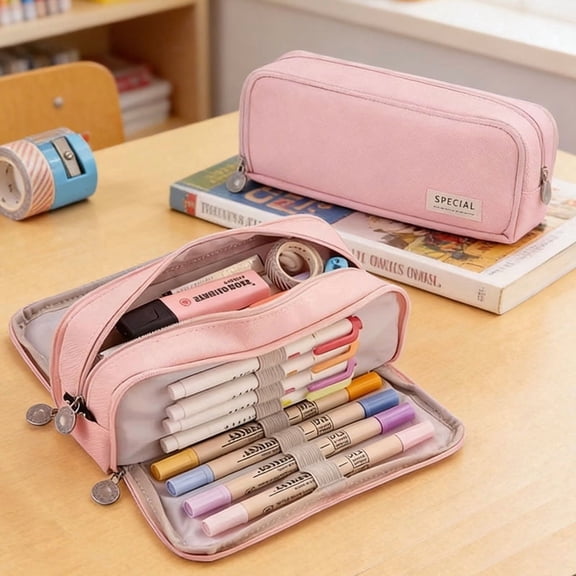 Pencil Case, Large Storage Organizer for Stationery, Large Capacity Pencil Case 3 Compartment Pouch Pen Bag Multi-layer Aesthetic Pen Bag, Sturdy Multifunctional Pencil Bag, Pencil Box