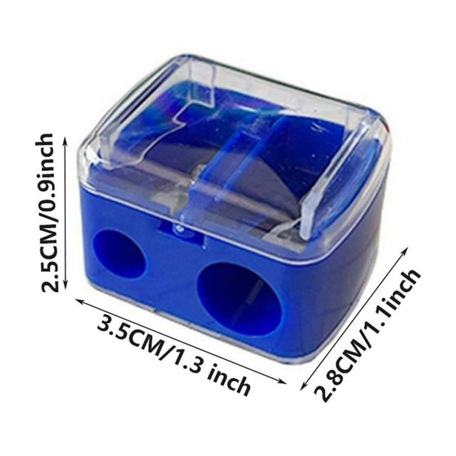 Dual Hole Pencil Sharpener - Manual Plastic Sharpener for Standard & Thick Pencils, Office School Stationery, Compact Lightweight Design