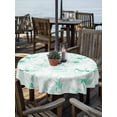 thumbnail image 2 of Outdoor Tablecloths with Umbrella Hole & Zipper, Green Flower Round Tablecloths 60 Inch, Watercolor Floral Botanical Line Drawing Print Waterproof Table Cloth, Patio/Pool/Picnic Table Covers, 2 of 8