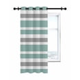 thumbnail image 7 of Concise Green Thermal Insulated Blackout Curtains for Bedroom 24 Length Gray White Stripe Room Darkening Curtain 1 Panel Grommet Window Curtain Drape for Living Room Nursery Room, 7 of 7