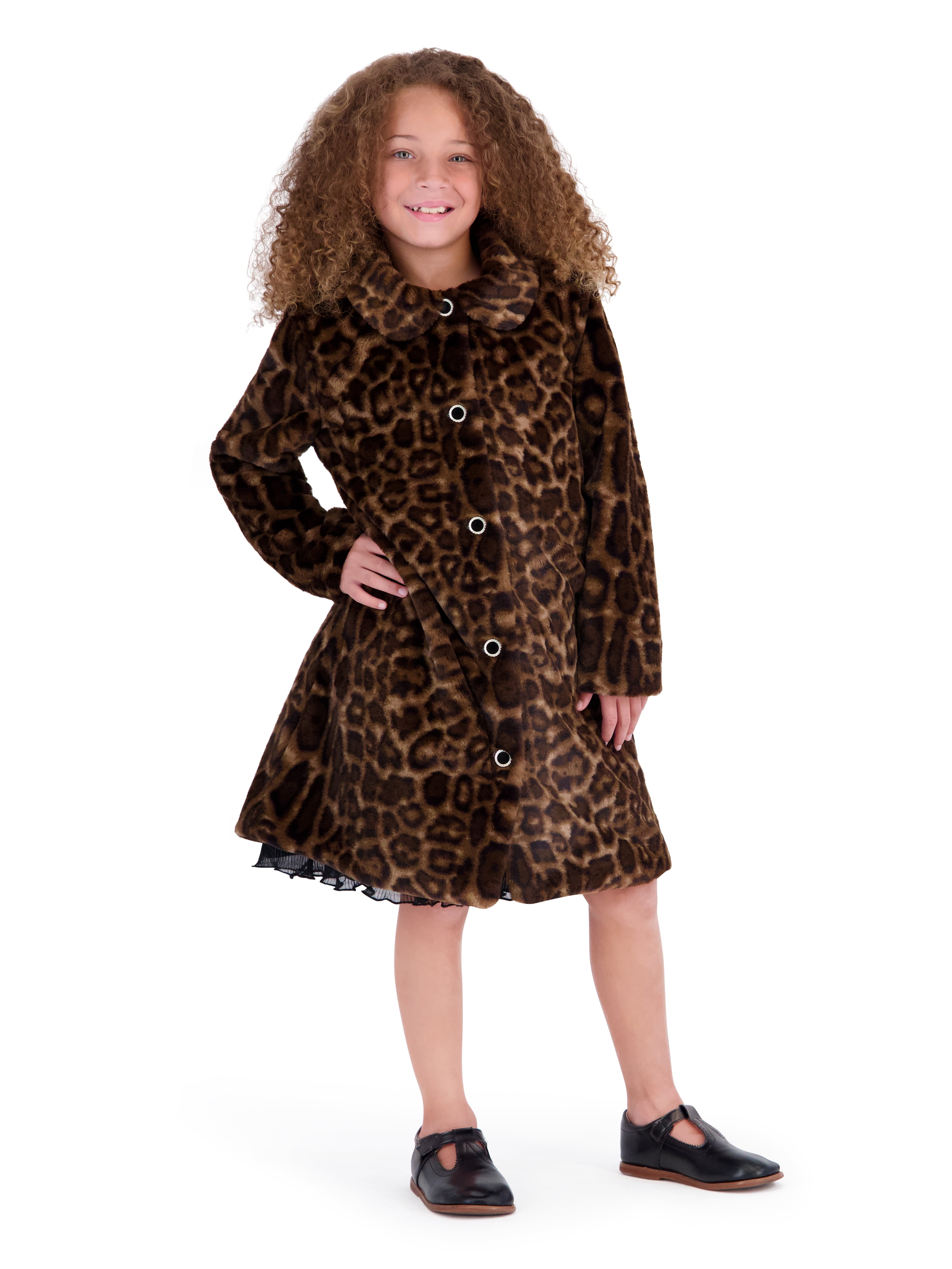 Kensie Girl Sleeveless Dress and Cheetah Coat Set, Sizes 4-12