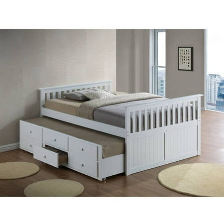 Broyhill Kids Marco Island Full Captain;s Bed with Trundle, White (Box 1, 2 & 3 missing box #4)
