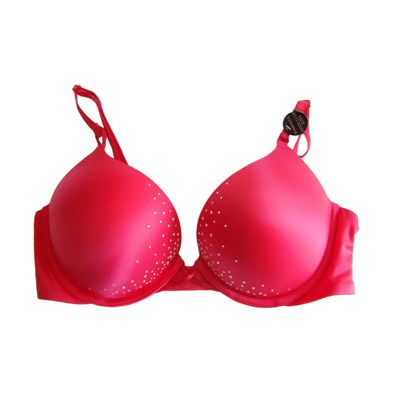 New Victorias Secret Miraculous Bombshell Adds 2 Cup 30D Bra Solid Red  N6770 