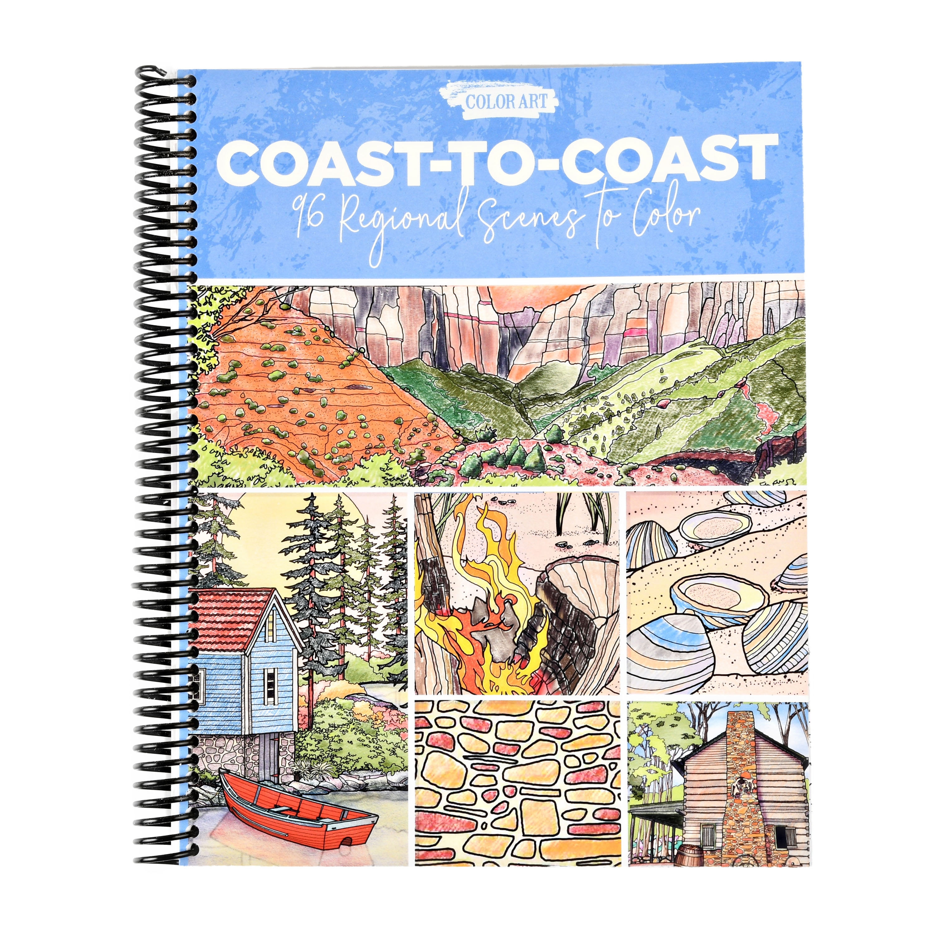Leisure Arts Multicolor Coast To Coast Coloring Book (Paperback) 96 Pages