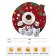 thumbnail image 6 of 13 Inch Round Placemats Set of 4, Christmas Snowman Non Slip Heat Insulation PP Table Mats, Red Xmas Pine Branch Snowflake Red Birds Washable Place Mats for Kitchen Dining Party Table Decor, 6 of 7