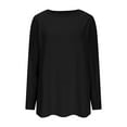 thumbnail image 4 of ClodeEU Women's Long Sleeve Round Neck T Shirts , Casual Loose Tops and Blouses Black,Womens Plus S, 4 of 8