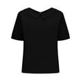thumbnail image 2 of Yubnlvae Loose Button Women's Shirt - Solid Color Casual Sleeve Collar Black M, 2 of 7