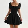 thumbnail image 4 of DHFJKG Tennis Dresses For Women With Built in Shorts Side Pockets Athletic Dress Summer Short Sleeve Square Neck Fitness Golf Workout Dress Comfortable Dresses, 4 of 7
