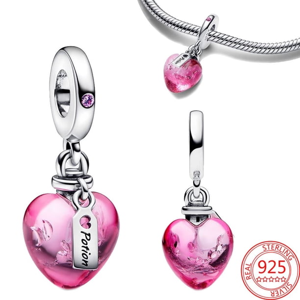 Disney Mickey Minnie Mouse 925 Sterling Silver Dangle Charm Fit Pandora Bracelet Silver 925 Original Charms for Jewelry Making Gao Jinjia LED