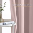 thumbnail image 2 of NICETOWN Kitchen Blackout Curtains Modern Solid Noise Reducing Grommet Drapes, W42 x L45, Set of 2, Blush Pink, 2 of 7