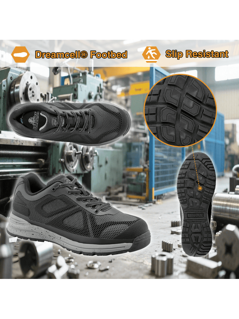 Free Shipping! Brahma Men's Steel Toe Athletic Work Shoes