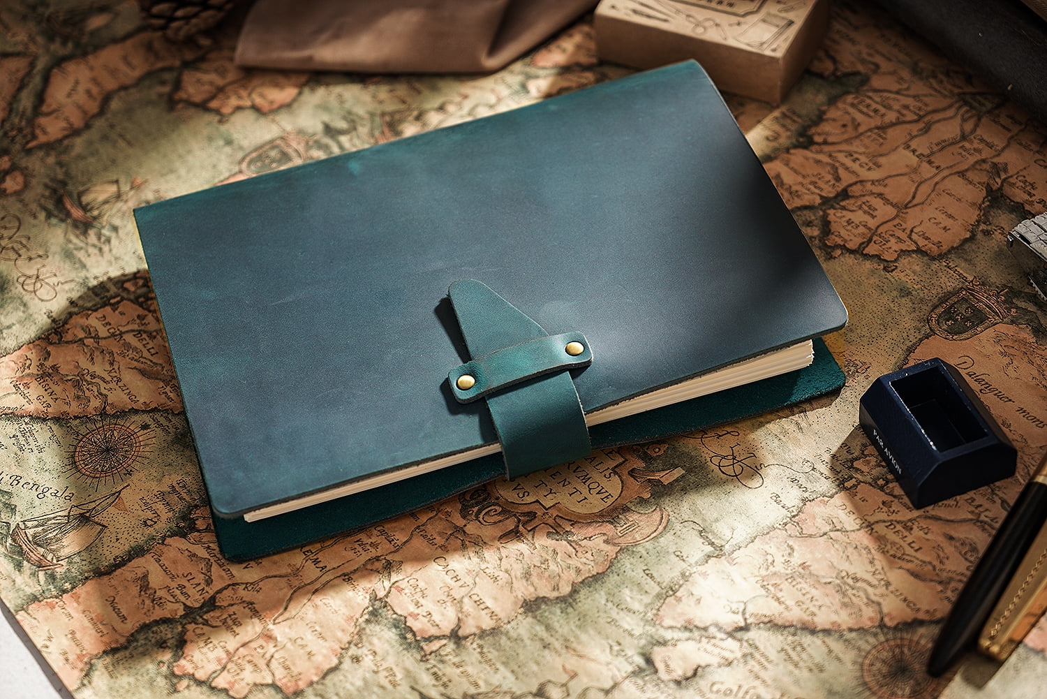 はなB-20M20本P-20M20本 KISSKI·H Olvido A7 Leather Travelers Pocket Notebook