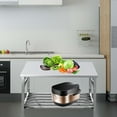 thumbnail image 4 of 48x30 Inch NSF Stainless Steel Prep Table, Commercial Folding Work Table with Undershelf, 500+420 Lbs Capacity, No Assembly, Portable for Restaurant Kitchen, Food Truck, Camping & Home Use, 4 of 7