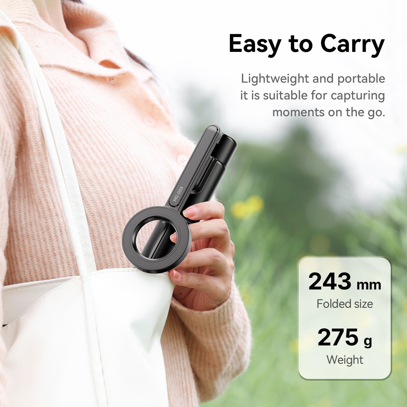 Ulanzi MG-003 Magnetic Phone Selfie Stick Tripod with Bluetooth Remote and Extendable Design
