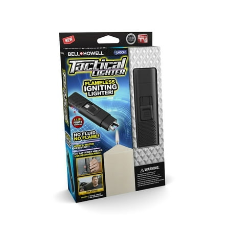Bell + Howell Large Taclighter - Electric Rechargeable & Flameless Lighter with Plasma Technology – As Seen on TV! Black