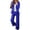 Blue, variant on Two Piece Sets for Women Trouser Suit Women's Elegant 2 Piece Suit Set Two Piece Plain Long Sleeve Suit Elastic Waist Trousers Festive Trouser Suits Slim Fit Sporty Leisure Suit Stre