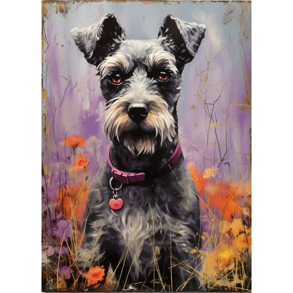Cute Dog Schnauzer in Grass DIY 5D Diamond Art Paint with Full Drill Round Diamond Gems Painting by Number Kits for Adults Art Craft Home Wall Decor 11.8x15.8inch(2)