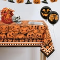 thumbnail image 2 of Halloween Tablecloth, Pumpkin Buffalo Check Table Cloth, Orange and Black Tablecloths, Waterproof Spillproof Tablecover for Party Holiday Kitchen Dining Table, 60 in x 120 in, Rectangle, 2 of 5