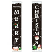 Merry Christmas Porch Signs Christmas Porch Banner Xmas Party Front Door Sign Joy Christmas Hanging Decors for Holiday Home Indoor Outdoor Christmas Party Favor