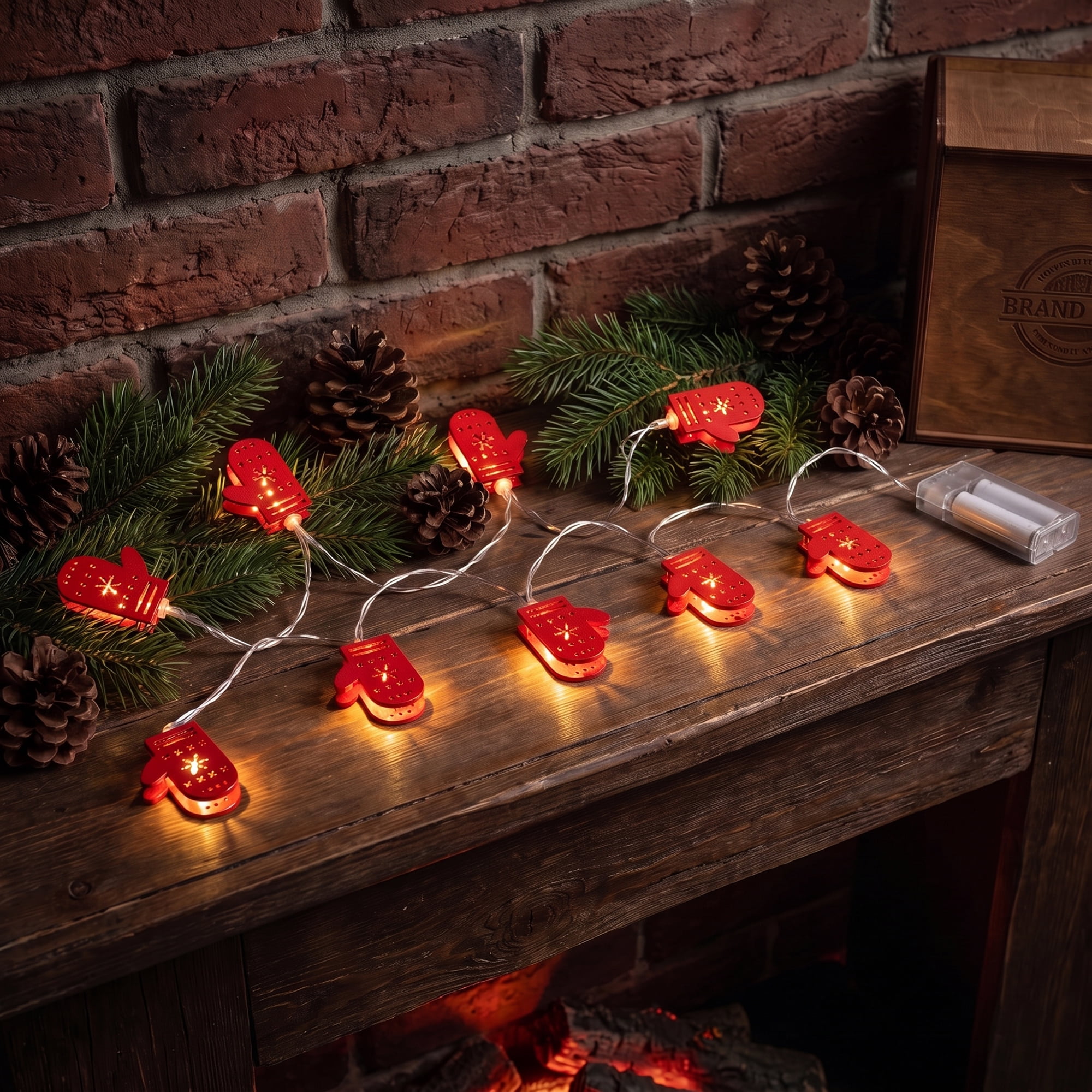 Unique Bargains Figurine Indoor Holiday Fairy Lamps 4.9 ft Gloves Battery Operated