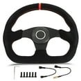 thumbnail image 2 of D Shape Steering Wheel, 12.8in Comfortable Racing Steering Wheel With Horn Button For General Vehicles, 2 of 8