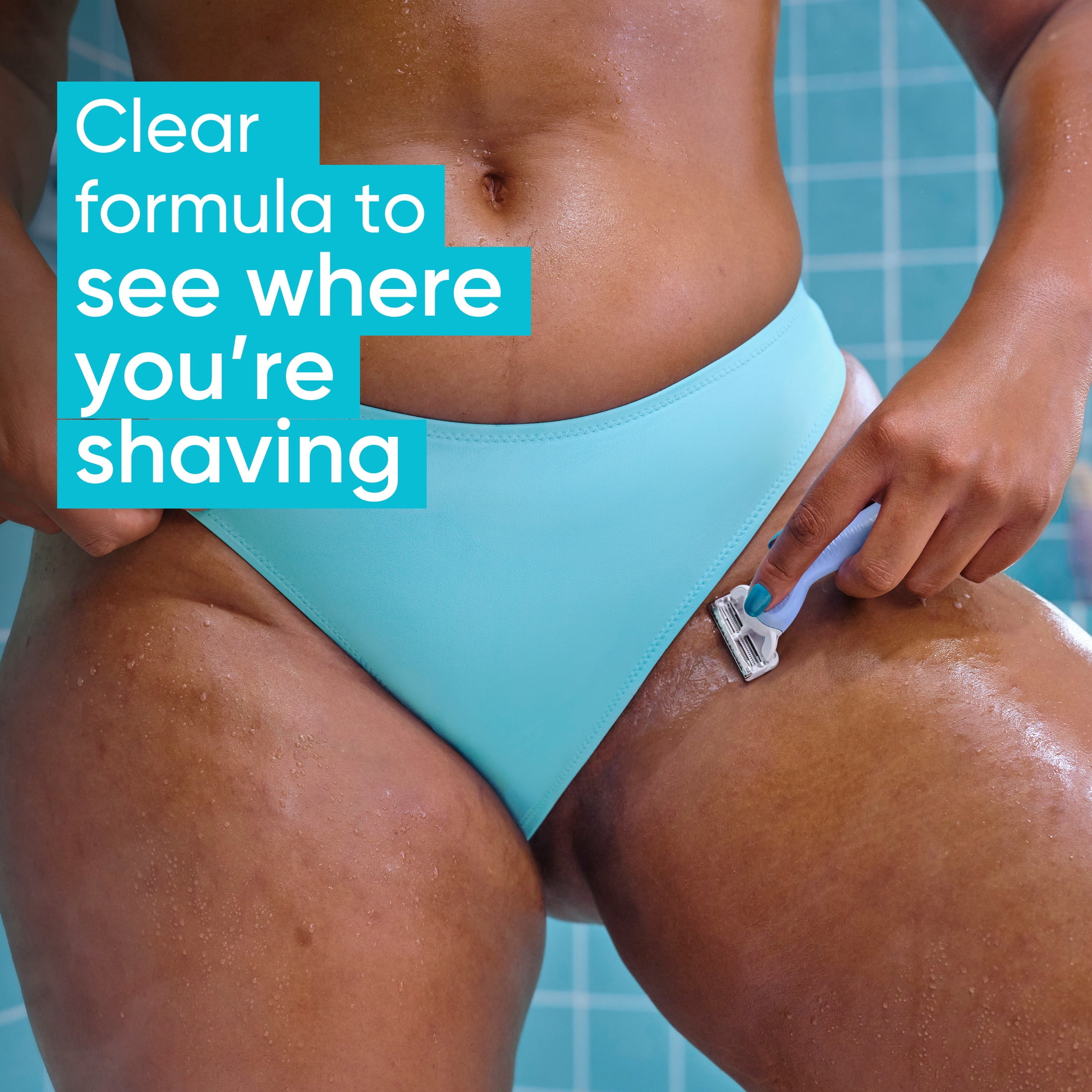 Venus Pubic Hair & Skin Smoothing Cleanser + Shave Gel, Gentle Skin Cleanser and Shaving Gel for Women, Bikini Zone Shave Gel, 190ml