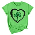 thumbnail image 3 of El Día de San Patricio Manga Corta Cuello Redondo Suéter Casual Top, Ligero 95% Poliéster 5% Blusa de Spandex para Vacaciones Y Uso Diario, Tops de Mujer Casual, 3 of 5