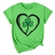thumbnail image 3 of El Día de San Patricio Manga Corta Cuello Redondo Suéter Casual Top, Ligero 95% Poliéster 5% Blusa de Spandex para Vacaciones Y Uso Diario, Tops de Mujer Casual, 3 of 5