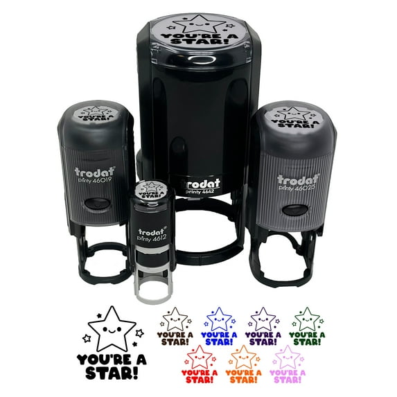 You're A Star Teacher Student Self-Inking Rubber Stamp Ink Stamper - Purple Ink - Small 3/4 Inch