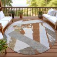 thumbnail image 3 of Addison Rugs Chantille Indoor/Outdoor Transitional Abstract Paprika Machine Washable Round Rug, 8' x 8', 3 of 8