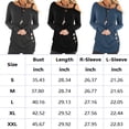 thumbnail image 2 of TEMOFON Cold Shoulder Tops for Women Long Sleeve Twist Knot Tunic Top Casual Fall Blouse Plain T-Shirts Dark Gray, 2 of 4