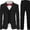 Black, variant on Lycody 3 Piece Boys Formal Slim Fit Suits Teen Casual Tuxedo Suits for Kids Wedding Ring Prom Bearer Outfit with Blazer Multicolor Jacket Pants and Vest 2-20 Years