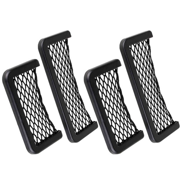 Maytalsory Lot de 4/lot Poches en Filet Polyvalentes pour Voiture Rangement Pratique Forme Unique Style Simple Plastique Noir 1 Ensemble