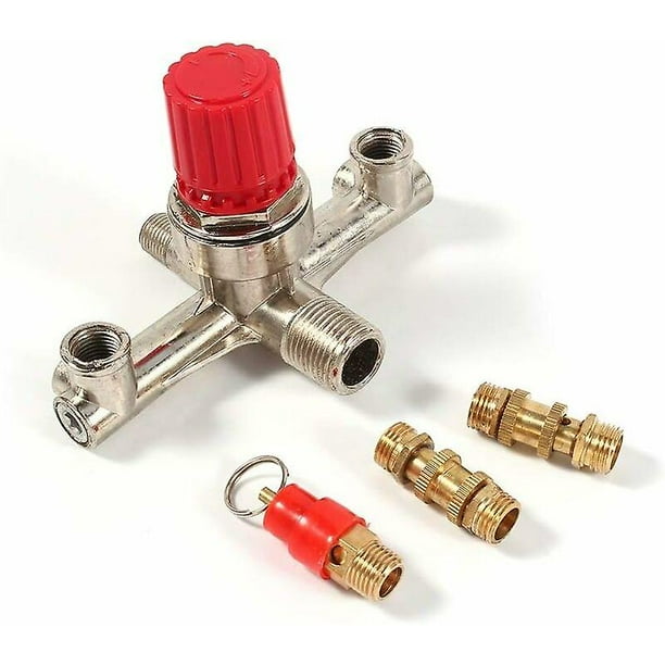 Air Compressor Pressure Regulator Alloy Double Outlet Tube Pressure