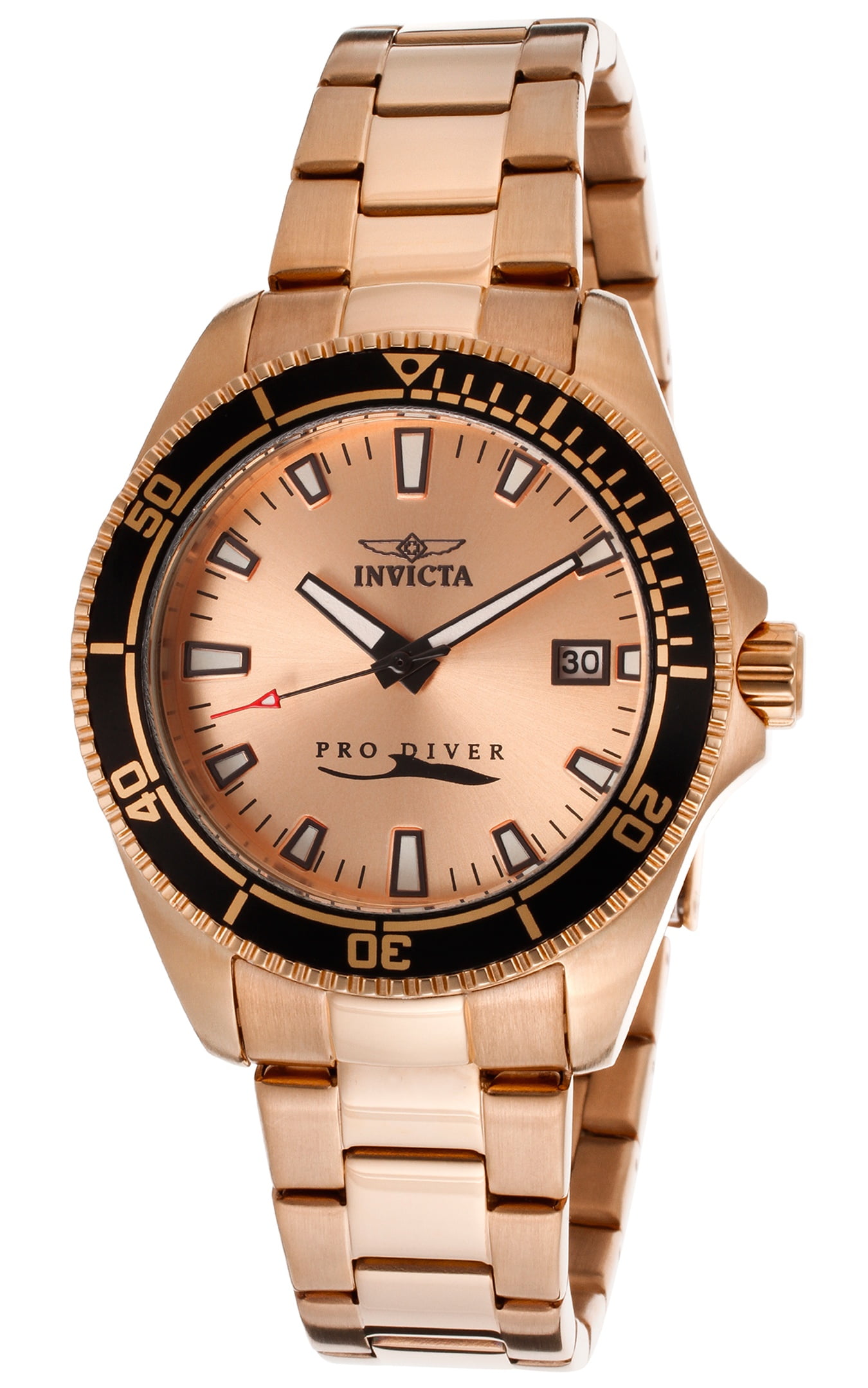 Invicta Women's 15137Syb Pro Diver Rose 18K Gold Plated Steel RoseTone Dial Watch