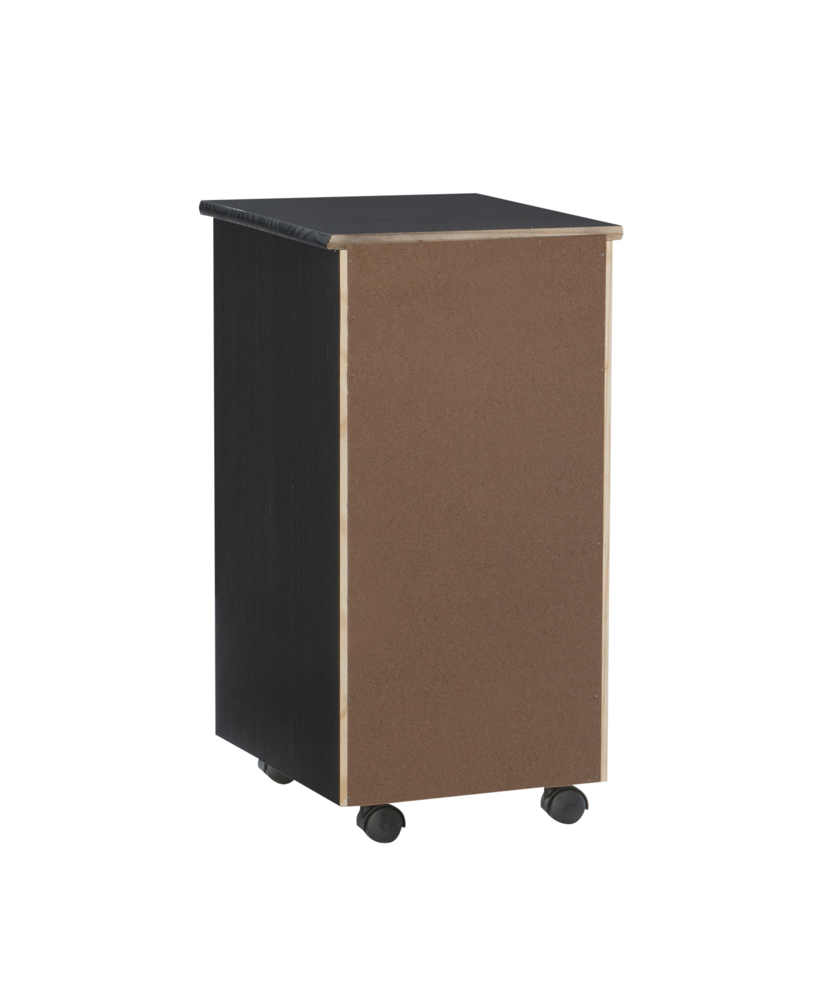 Linon Cary 6-Drawer Rolling Storage Cart, Black