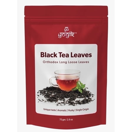 Go-Yogik Black Tea Leaves Long Loose, Organic, 2.6 Oz | From Farm in Hills of Himalaya near Darjeeling | Single Origin