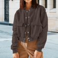thumbnail image 5 of Aellinatey Womens Crop Jacket Long Sleeve Shacket Lightweight Fall Casual Coat with Pockets, 5 of 10