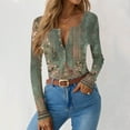 thumbnail image 5 of Knit Tops for Women Henely Neck Button Down Ribbed Shirts Casual Slim Fit Stretch Blouse Tee, 5 of 5