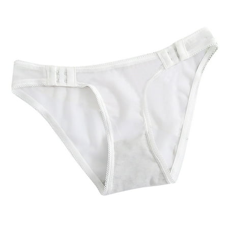 Sawvnm Ladies Solid Color Adjustable Low Waist Mesh Transparent Seamless Underwear Christmas Clearance