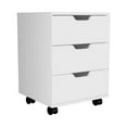 thumbnail image 2 of FM Furniture Lyon 3-Drawer Modern Wood Mobile Filing Cabinet in White, 2 of 8