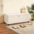 thumbnail image 2 of Storage Ottoman Bench, Bench for Bedroom End of Bed, Ottoman with Storage for Living Room and Entryway (Chenille-Ivory), 2 of 7